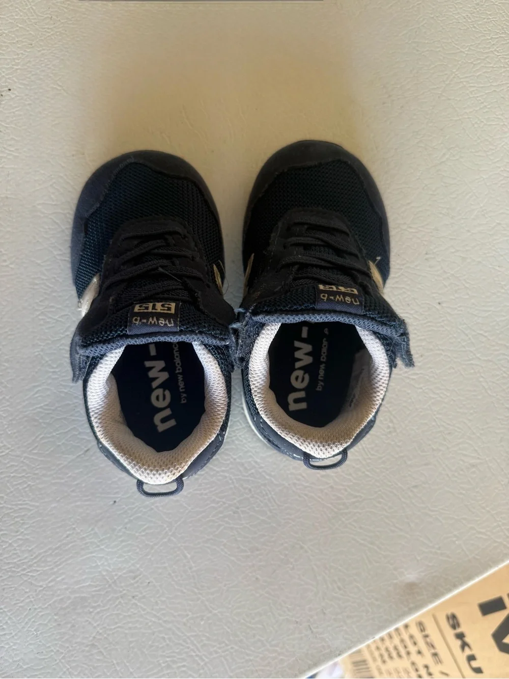 New Balance Kids Navy and White Sneaker